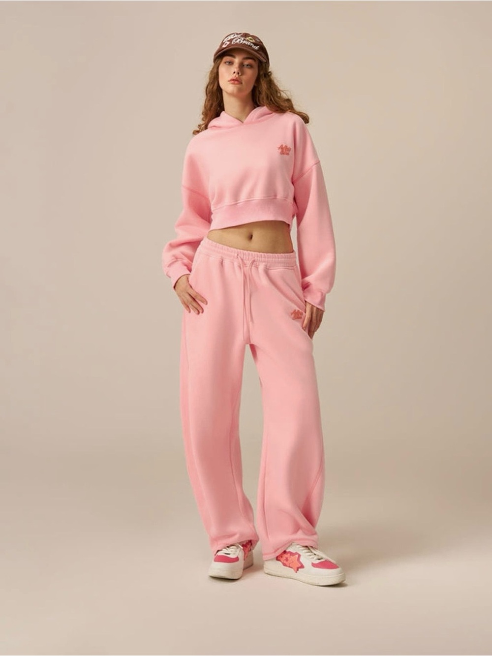 Aelfric Eden Designer Cloud Essential Fleece Cropped Pullover Hoodie Set NWOT XL